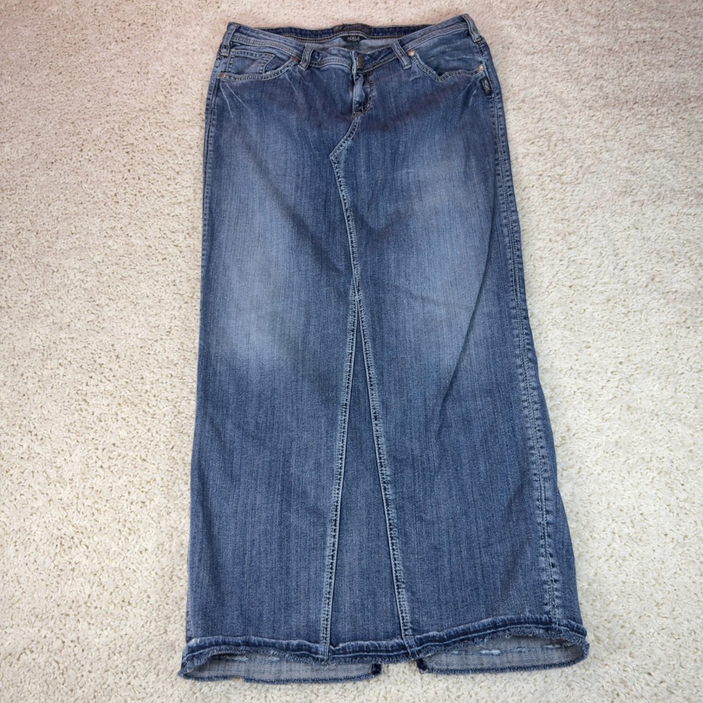 Silver Jeans Co Adele Denim Maxi Skirt Womens 32 Blue Boho Y2K Long Jean Skirt